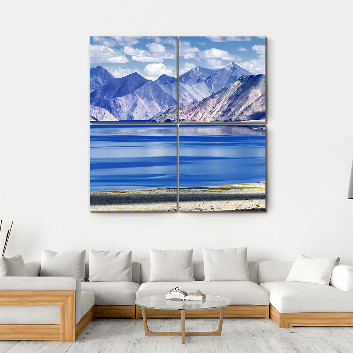 Lake In Ladakh Canvas Wall Art-4 Square-Gallery Wrap-17" x 17"-Tiaracle