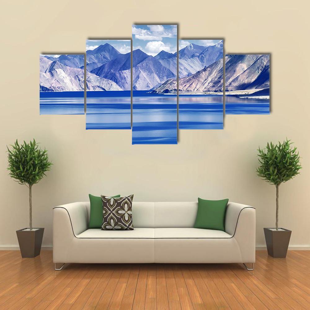 Lake In Ladakh Canvas Wall Art-5 Star-Gallery Wrap-62" x 32"-Tiaracle