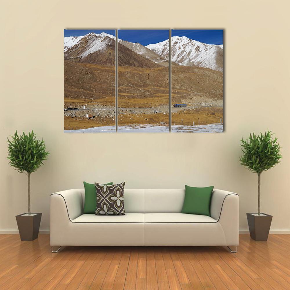 Mountain At Khunjerab Pass Canvas Wall Art-3 Horizontal-Gallery Wrap-37" x 24"-Tiaracle