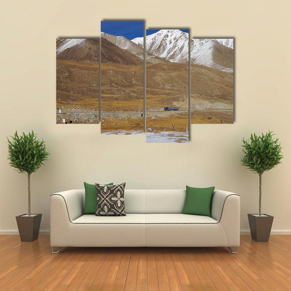 Mountain At Khunjerab Pass Canvas Wall Art-4 Pop-Gallery Wrap-50" x 32"-Tiaracle