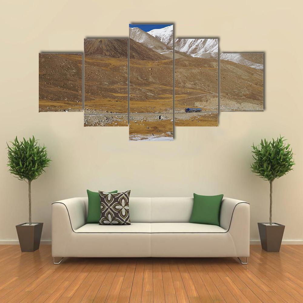 Mountain At Khunjerab Pass Canvas Wall Art-5 Star-Gallery Wrap-62" x 32"-Tiaracle