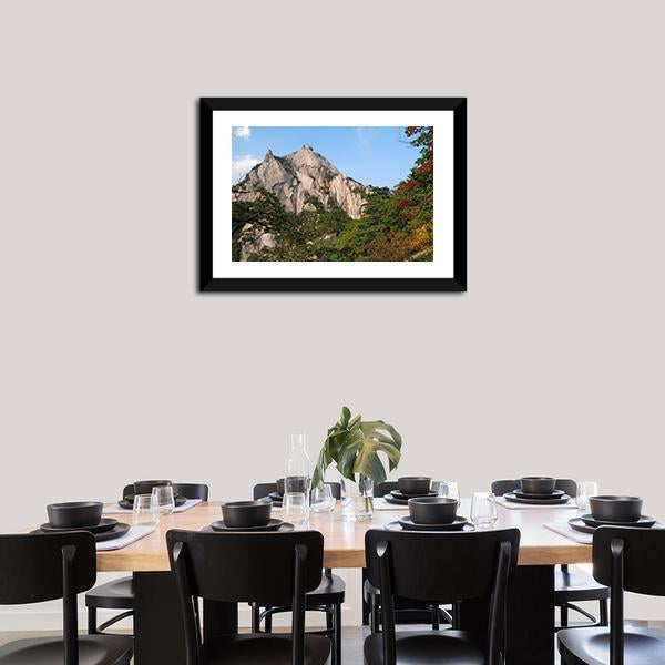 Mountains Bukhansan In Seoul Canvas Wall Art-3 Horizontal-Gallery Wrap-25" x 16"-Tiaracle