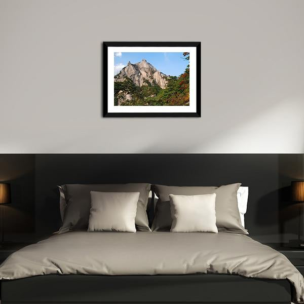 Mountains Bukhansan In Seoul Canvas Wall Art-3 Horizontal-Gallery Wrap-25" x 16"-Tiaracle