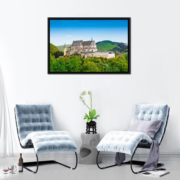 Mountains &amp; Forests Vianden Canvas Wall Art-5 Horizontal-Gallery Wrap-22" x 12"-Tiaracle