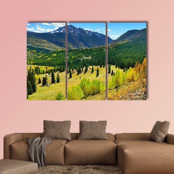 Mountains In Colorado Canvas Wall Art-3 Horizontal-Gallery Wrap-37" x 24"-Tiaracle