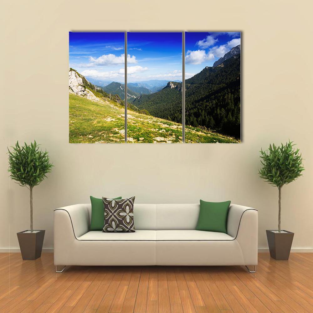 Mountains Landscape In August Canvas Wall Art-4 Pop-Gallery Wrap-50" x 32"-Tiaracle