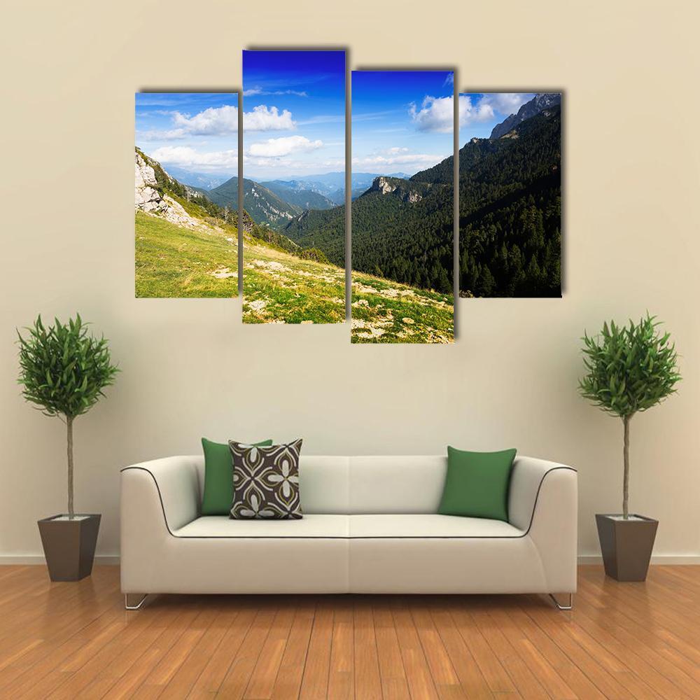 Mountains Landscape In August Canvas Wall Art-4 Pop-Gallery Wrap-50" x 32"-Tiaracle