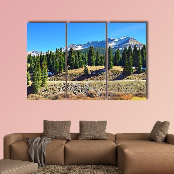 Colorado Mountains During Fall Canvas Wall Art-3 Horizontal-Gallery Wrap-37" x 24"-Tiaracle