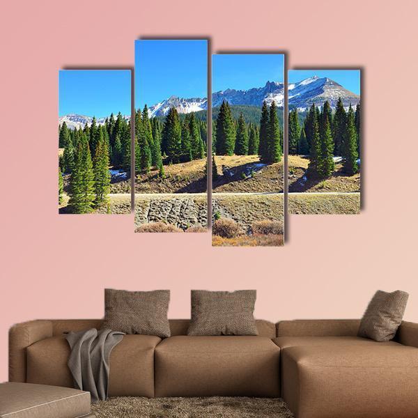 Colorado Mountains During Fall Canvas Wall Art-4 Pop-Gallery Wrap-50" x 32"-Tiaracle