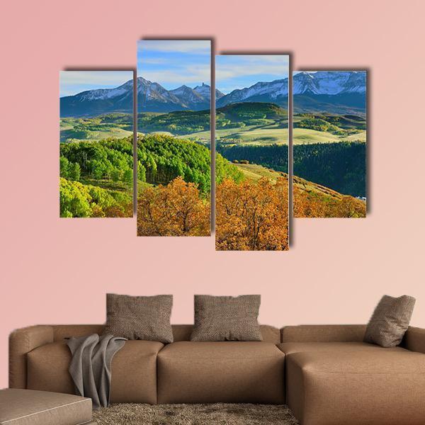 Mountains Of Colorado Canvas Wall Art-4 Pop-Gallery Wrap-50" x 32"-Tiaracle