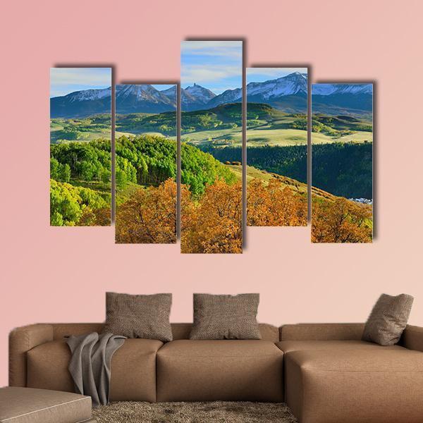 Mountains Of Colorado Canvas Wall Art-5 Pop-Gallery Wrap-47" x 32"-Tiaracle