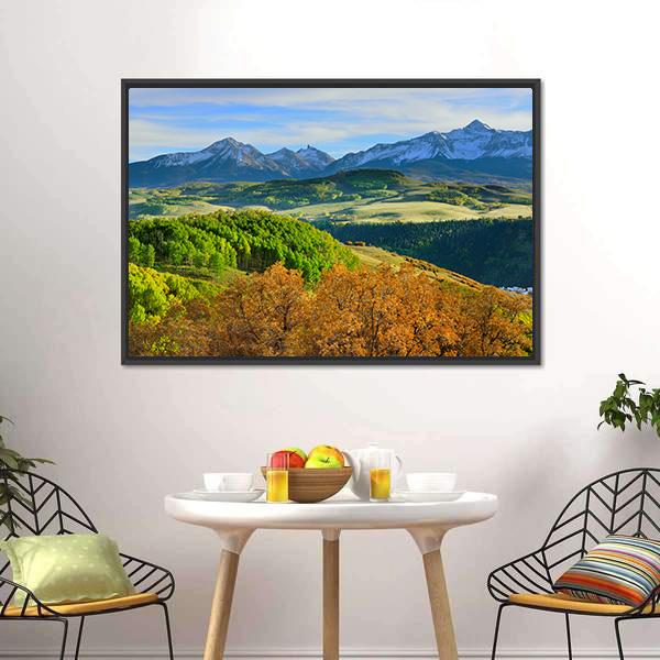 Mountains Of Colorado Canvas Wall Art-1 Piece-Floating Frame-24" x 16"-Tiaracle