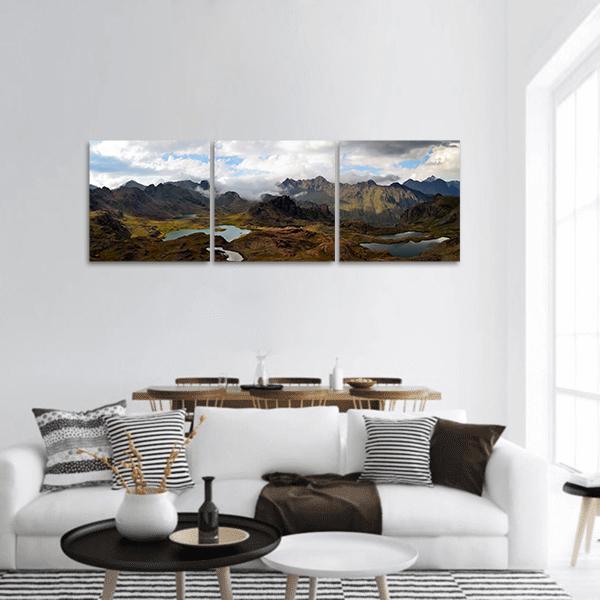 Mountains Of Kackars Panoramic Canvas Wall Art-3 Piece-25" x 08"-Tiaracle