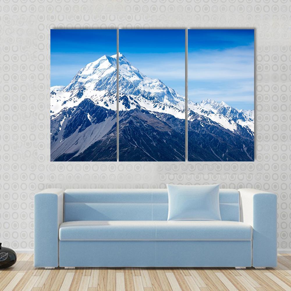 Mountains Peak New Zealand Canvas Wall Art-3 Horizontal-Gallery Wrap-37" x 24"-Tiaracle