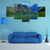 Mountains & Green Lake Canvas Wall Art-5 Pop-Gallery Wrap-47" x 32"-Tiaracle