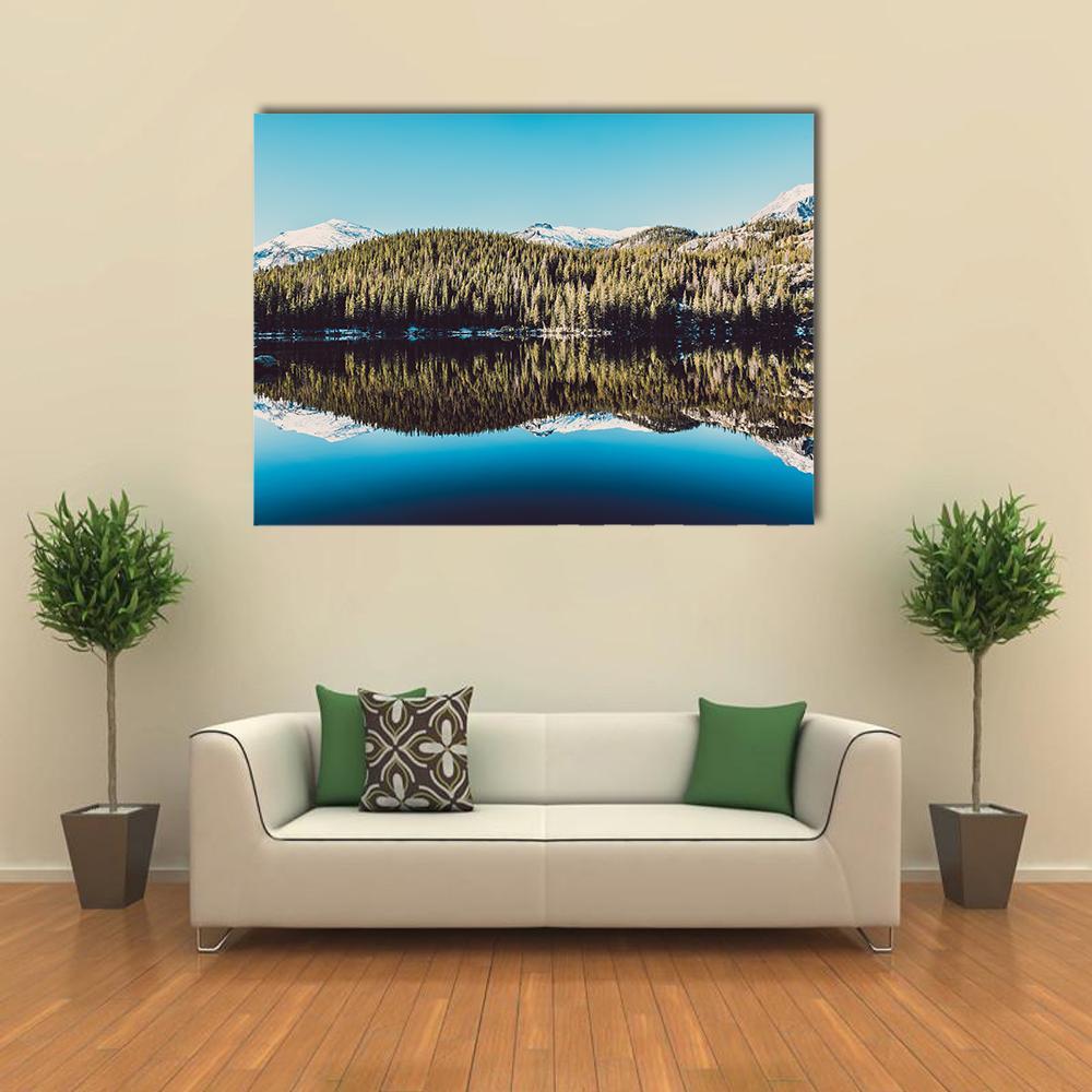 Trees Reflection In Bear Lake Canvas Wall Art-1 Piece-Gallery Wrap-48" x 32"-Tiaracle