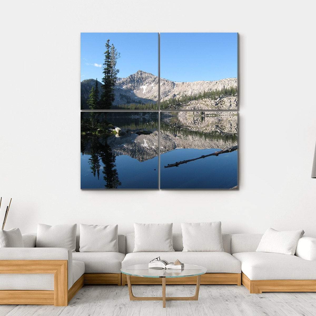 Edna Lake Canvas Wall Art-4 Square-Gallery Wrap-17" x 17"-Tiaracle