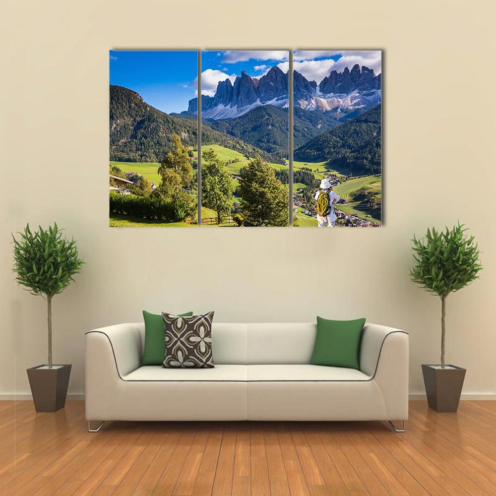 Meadows With Mountains Canvas Wall Art-3 Horizontal-Gallery Wrap-37" x 24"-Tiaracle