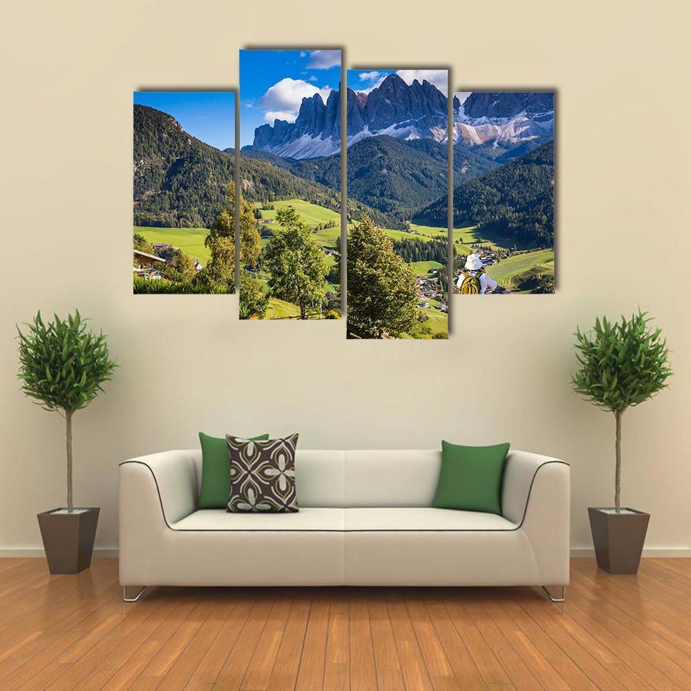 Meadows With Mountains Canvas Wall Art-4 Pop-Gallery Wrap-50" x 32"-Tiaracle