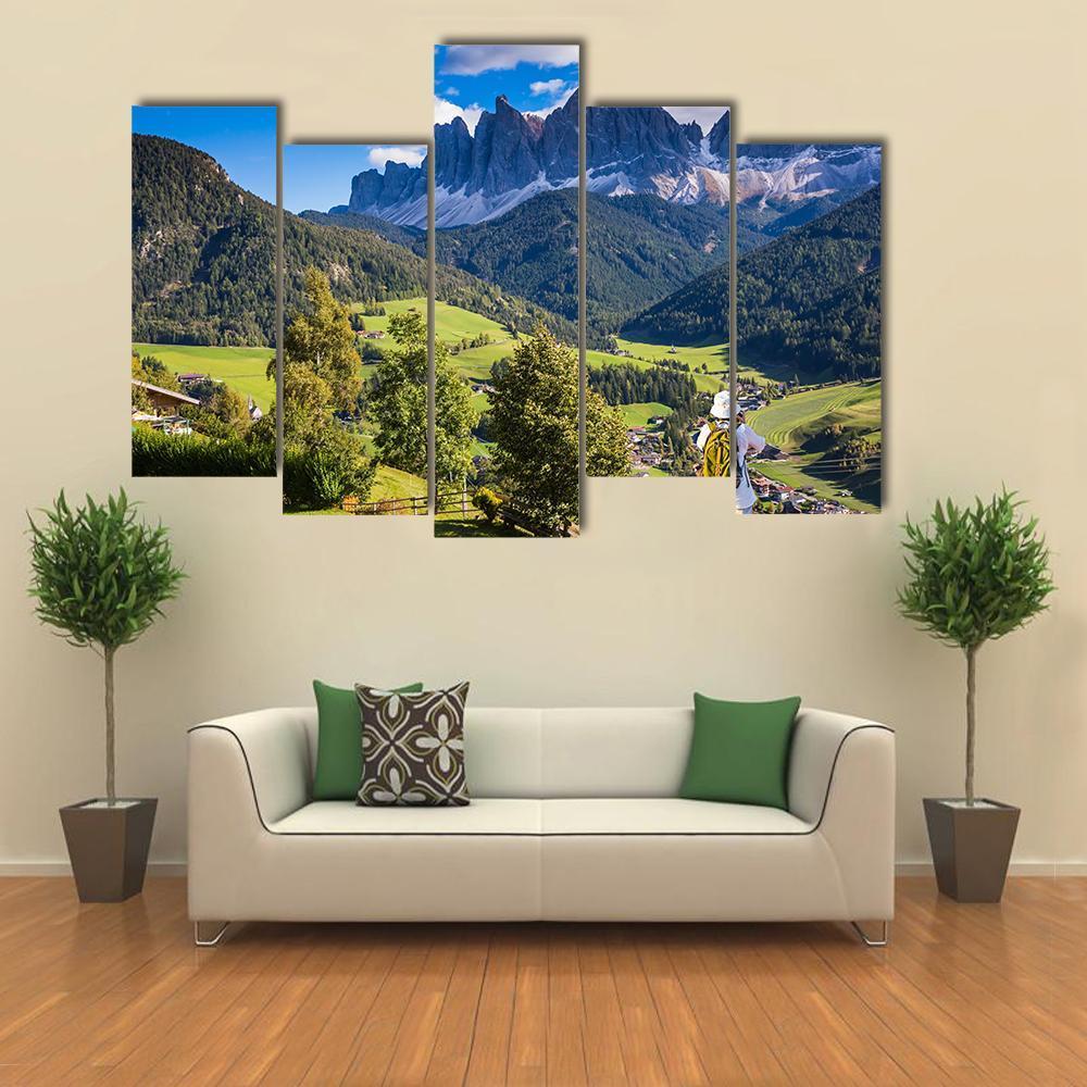 Meadows With Mountains Canvas Wall Art-5 Pop-Gallery Wrap-47" x 32"-Tiaracle