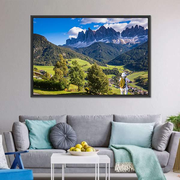 Meadows With Mountains Canvas Wall Art-3 Horizontal-Gallery Wrap-25" x 16"-Tiaracle