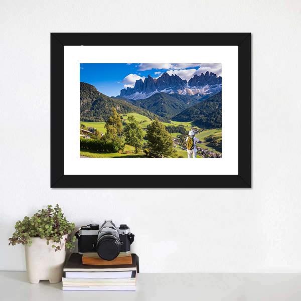 Meadows With Mountains Canvas Wall Art-1 Piece-Framed Print-20" x 16"-Tiaracle