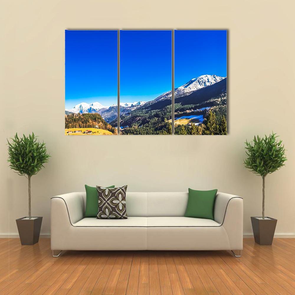 Mountains View In Berchtesgaden Canvas Wall Art-3 Horizontal-Gallery Wrap-37" x 24"-Tiaracle