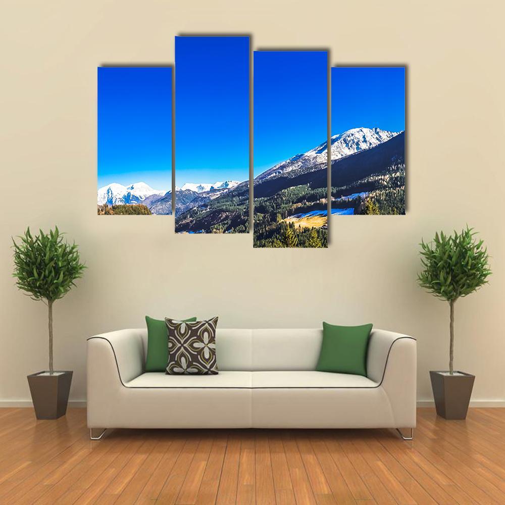 Mountains View In Berchtesgaden Canvas Wall Art-4 Pop-Gallery Wrap-50" x 32"-Tiaracle