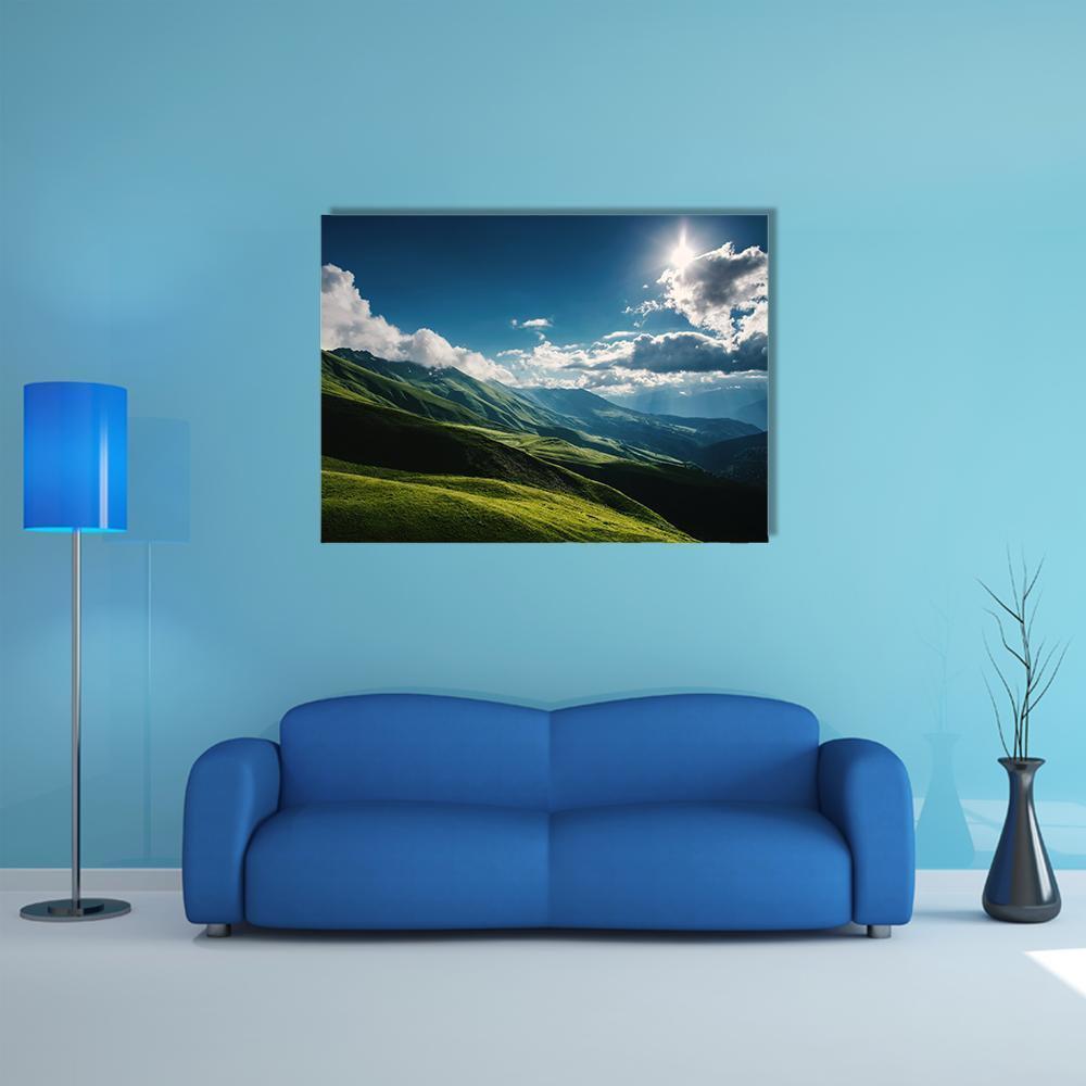 Green Mountain Canvas Wall Art-4 Pop-Gallery Wrap-50" x 32"-Tiaracle