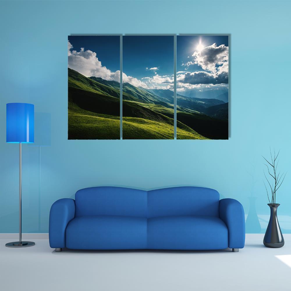 Green Mountain Canvas Wall Art-3 Horizontal-Gallery Wrap-37" x 24"-Tiaracle
