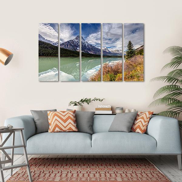 Mt Chephren In Autumn Canvas Wall Art-5 Horizontal-Gallery Wrap-22" x 12"-Tiaracle