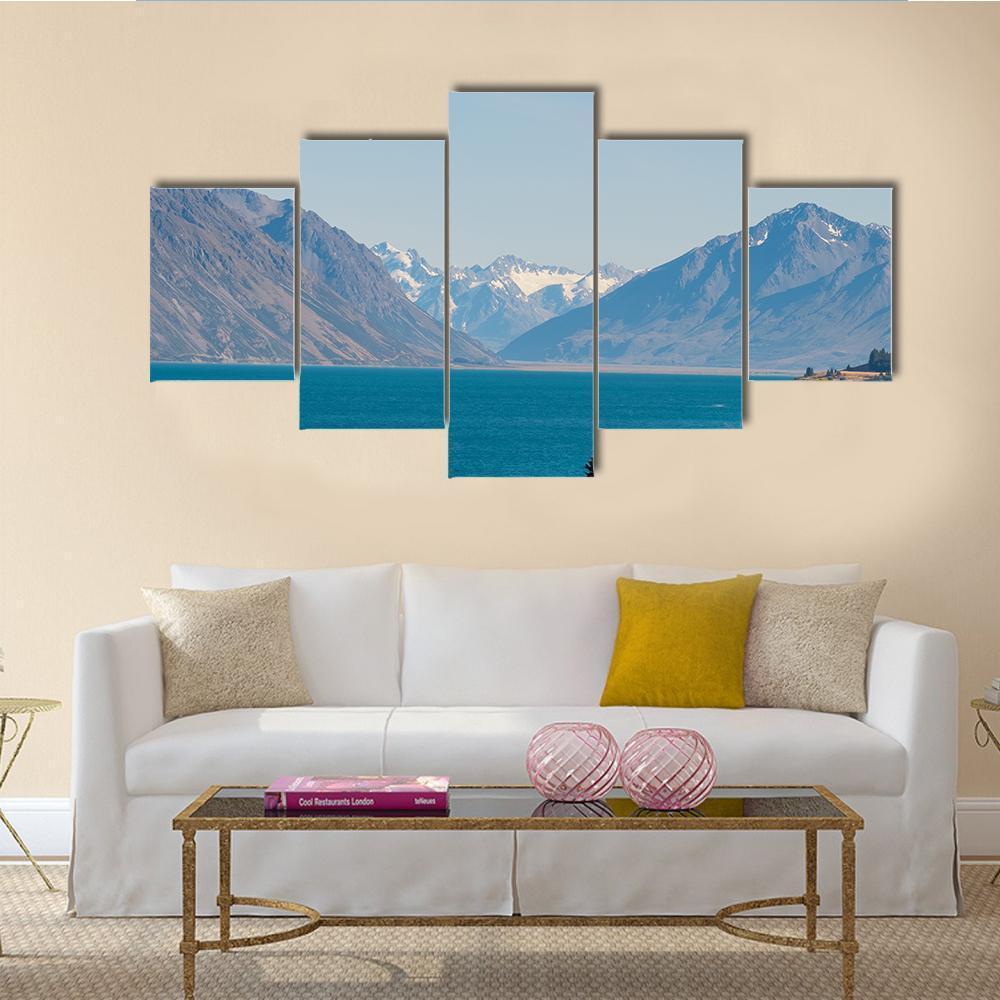 Mt Cook Beside Lake Tekapo Canvas Wall Art-5 Star-Gallery Wrap-62" x 32"-Tiaracle