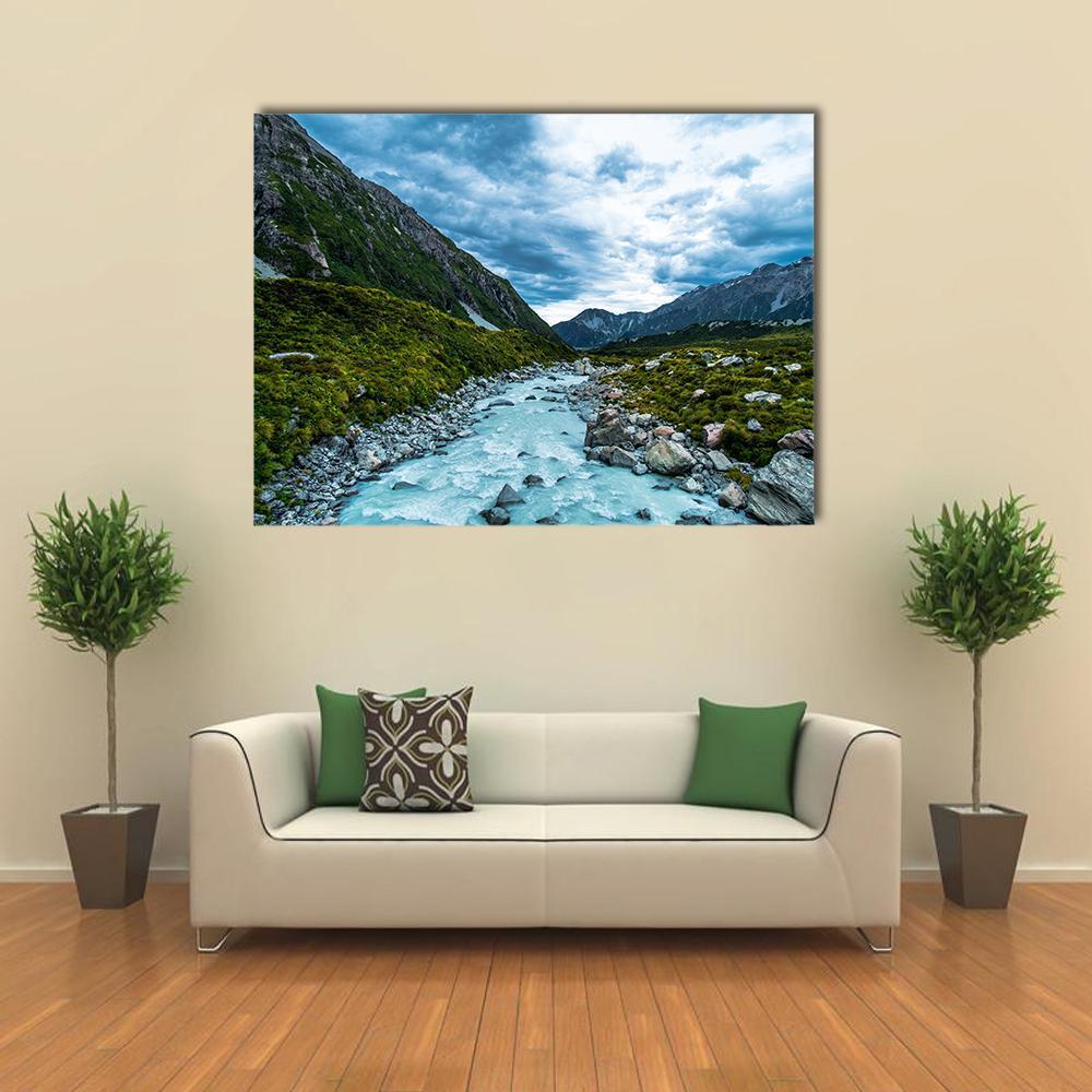 Mt Cook & Hook Valley Canvas Wall Art-4 Horizontal-Gallery Wrap-34" x 24"-Tiaracle