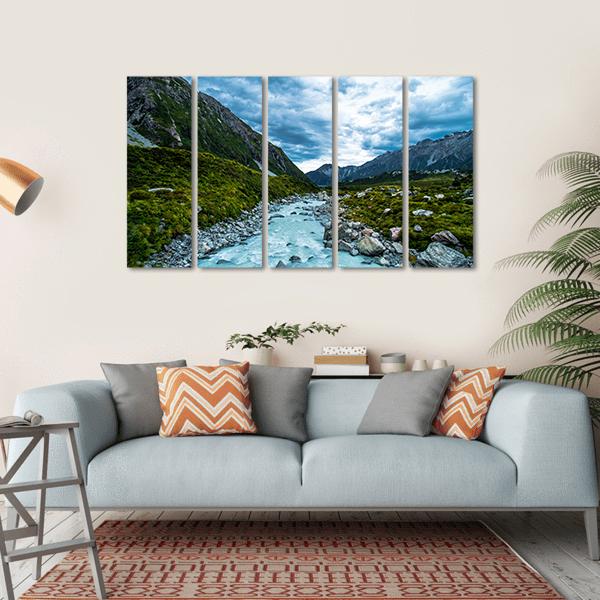 Mt Cook &amp; Hook Valley Canvas Wall Art-5 Horizontal-Gallery Wrap-22" x 12"-Tiaracle
