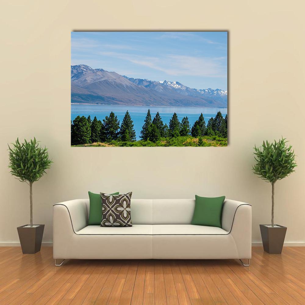 Mt Cook In Summer Beside The Lake Canvas Wall Art-1 Piece-Gallery Wrap-48" x 32"-Tiaracle