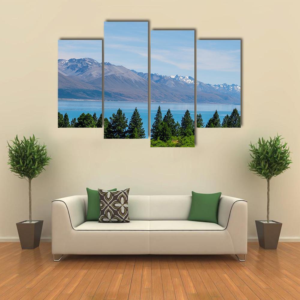 Mt Cook In Summer Beside The Lake Canvas Wall Art-4 Pop-Gallery Wrap-50" x 32"-Tiaracle