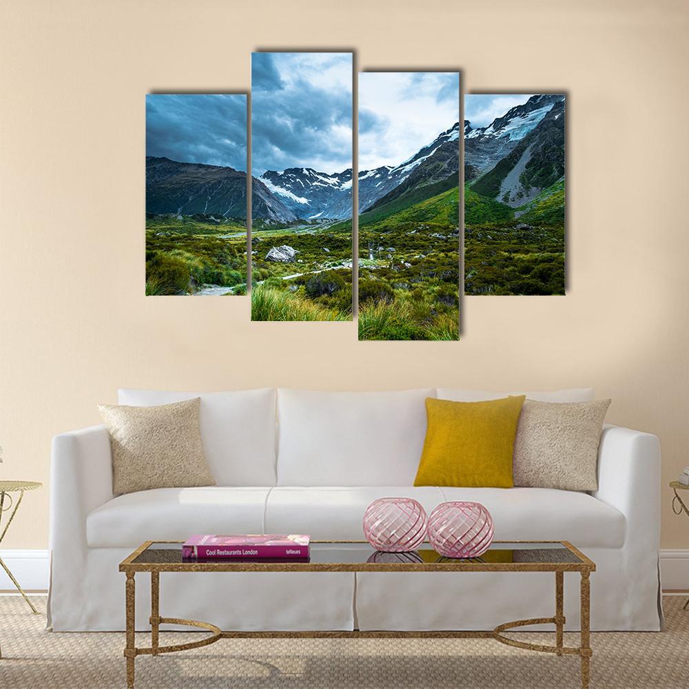 Mt Cook Canvas Wall Art-4 Pop-Gallery Wrap-50" x 32"-Tiaracle