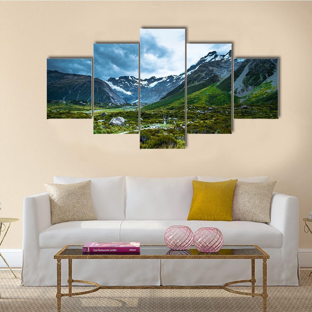 Mt Cook Canvas Wall Art-5 Star-Gallery Wrap-62" x 32"-Tiaracle