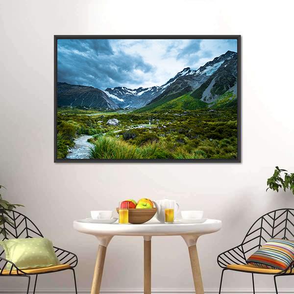Mt Cook Canvas Wall Art-1 Piece-Floating Frame-24" x 16"-Tiaracle