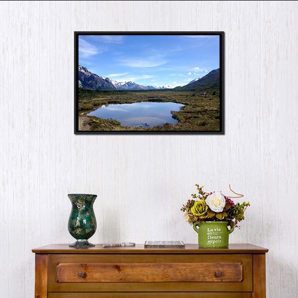 Mt Fitz Roy Canvas Wall Art-1 Piece-Floating Frame-24" x 16"-Tiaracle