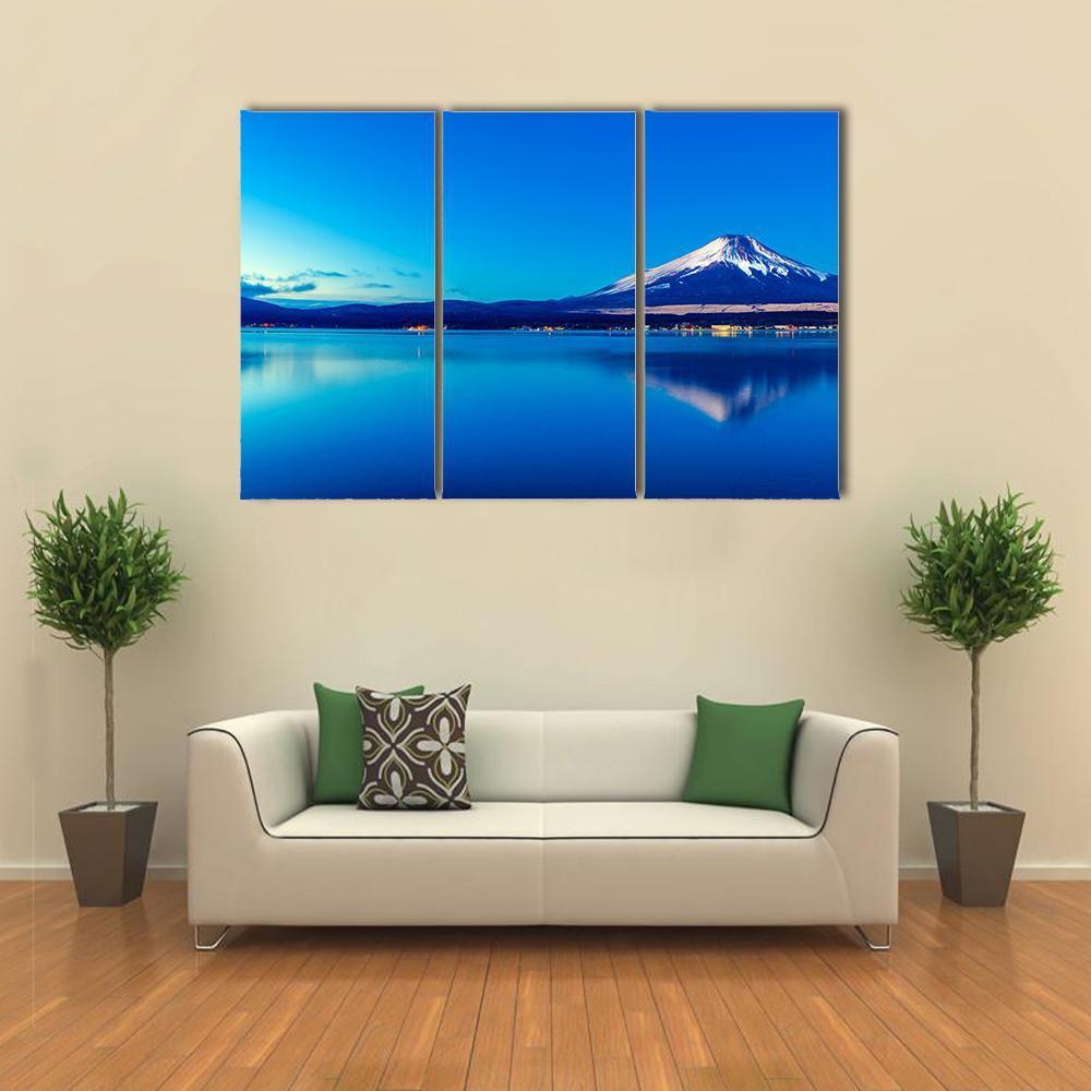 Lake Yamanaka Japan Canvas Wall Art-3 Horizontal-Gallery Wrap-37" x 24"-Tiaracle