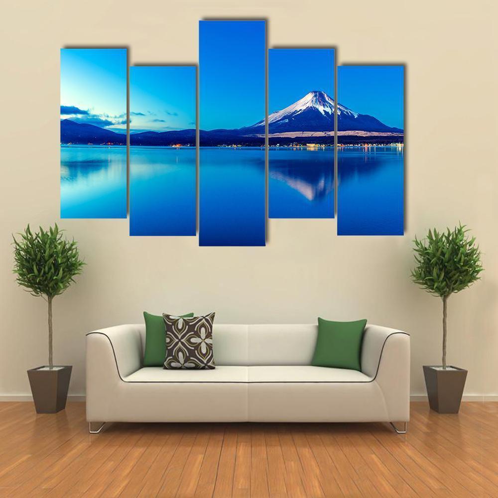 Lake Yamanaka Japan Canvas Wall Art-5 Pop-Gallery Wrap-47" x 32"-Tiaracle