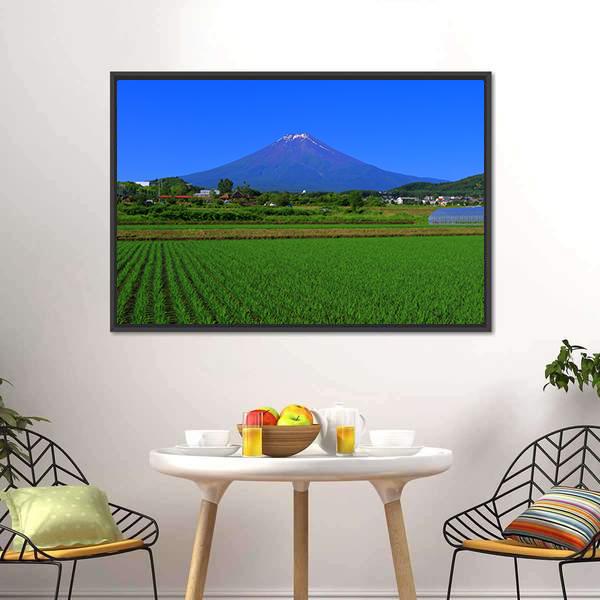 Mt Fuji From Fields Canvas Wall Art-3 Horizontal-Gallery Wrap-25" x 16"-Tiaracle