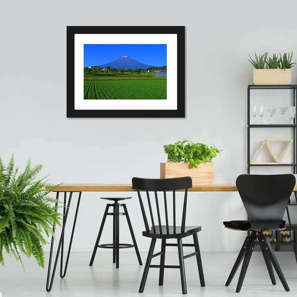 Mt Fuji From Fields Canvas Wall Art-3 Horizontal-Gallery Wrap-25" x 16"-Tiaracle