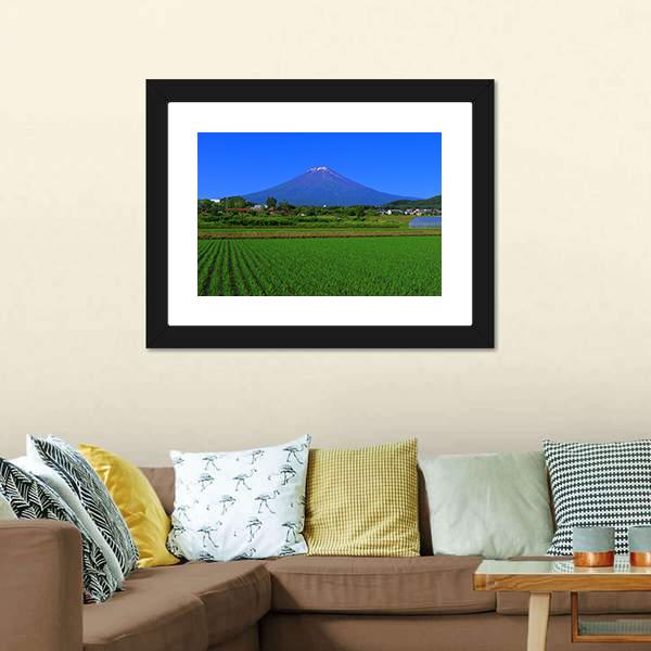 Mt Fuji From Fields Canvas Wall Art-3 Horizontal-Gallery Wrap-25" x 16"-Tiaracle