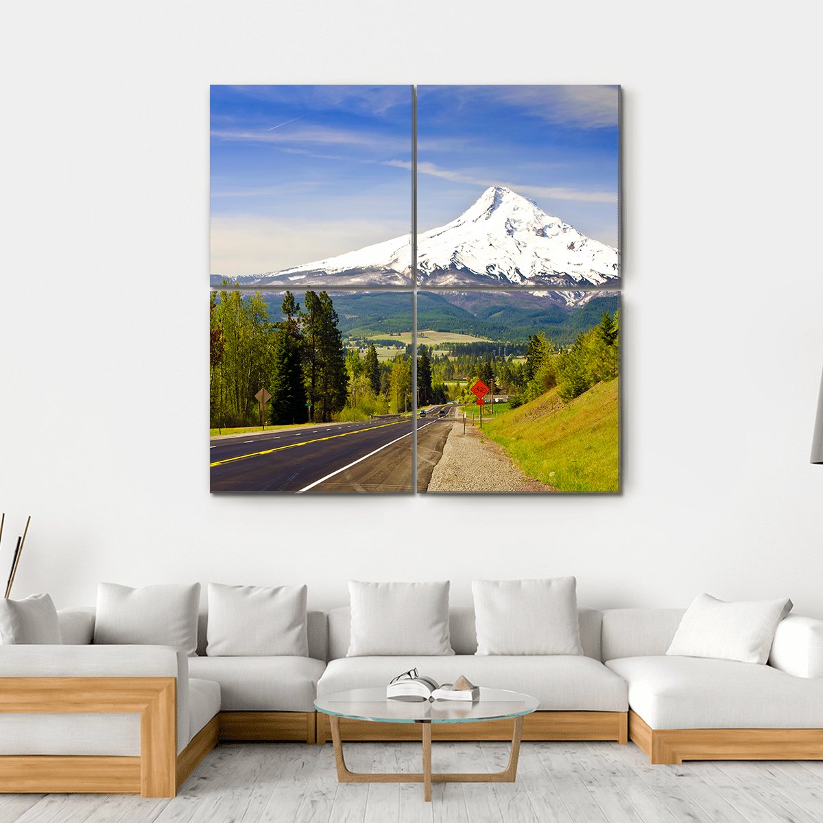 Road To Mt Hood Canvas Wall Art-4 Square-Gallery Wrap-17" x 17"-Tiaracle