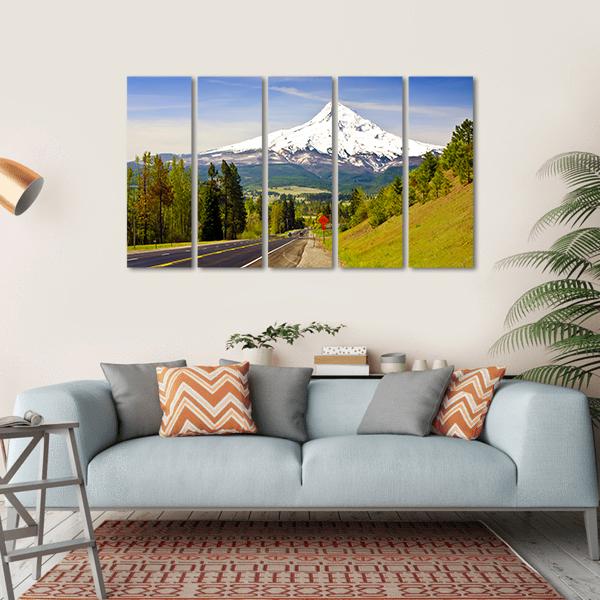 Road To Mt Hood Canvas Wall Art-4 Horizontal-Gallery Wrap-34" x 24"-Tiaracle