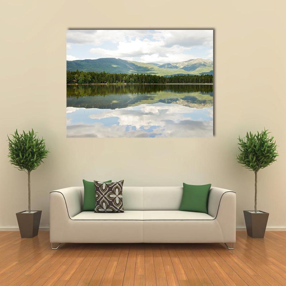 Mt Katahdin From Lake Canvas Wall Art-1 Piece-Gallery Wrap-48" x 32"-Tiaracle