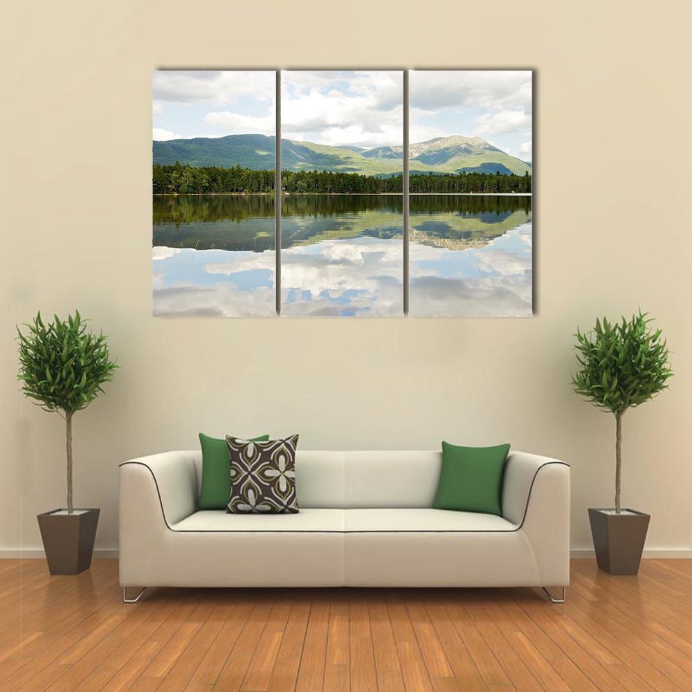 Mt Katahdin From Lake Canvas Wall Art-3 Horizontal-Gallery Wrap-37" x 24"-Tiaracle