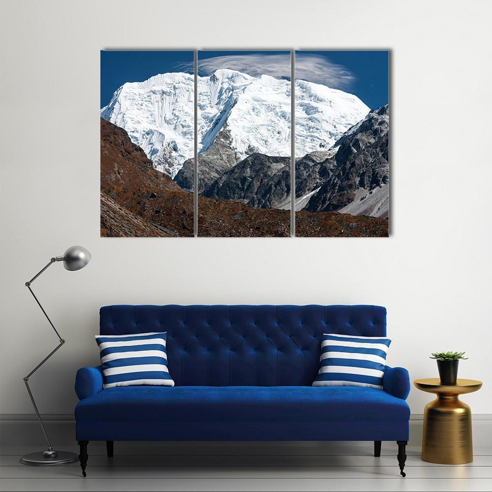 Mt Shishapangma From Langtang Valley Canvas Wall Art-3 Horizontal-Gallery Wrap-25" x 16"-Tiaracle